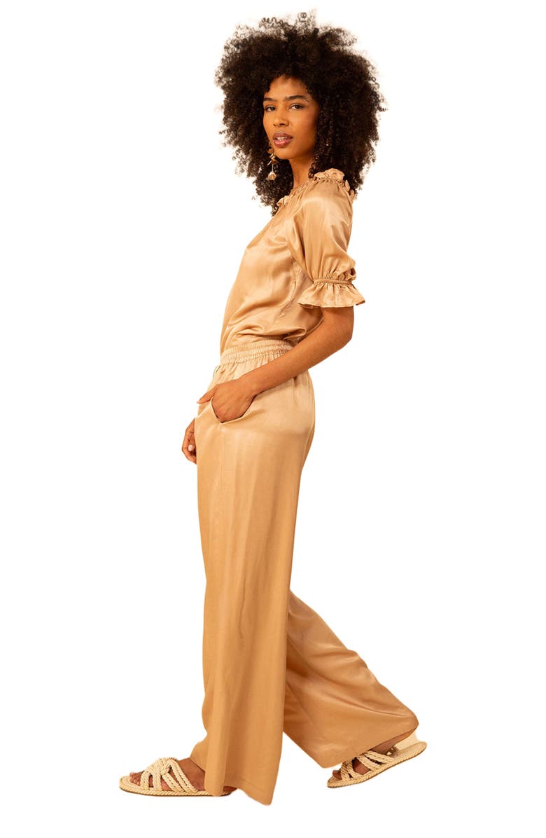 Hale Bob Raegan Solid Washed Charmeuse Pant, Main, color, 