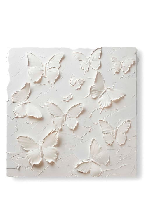 Wynwood Studio Butterflies In Ivory Canvas Wall Art In White