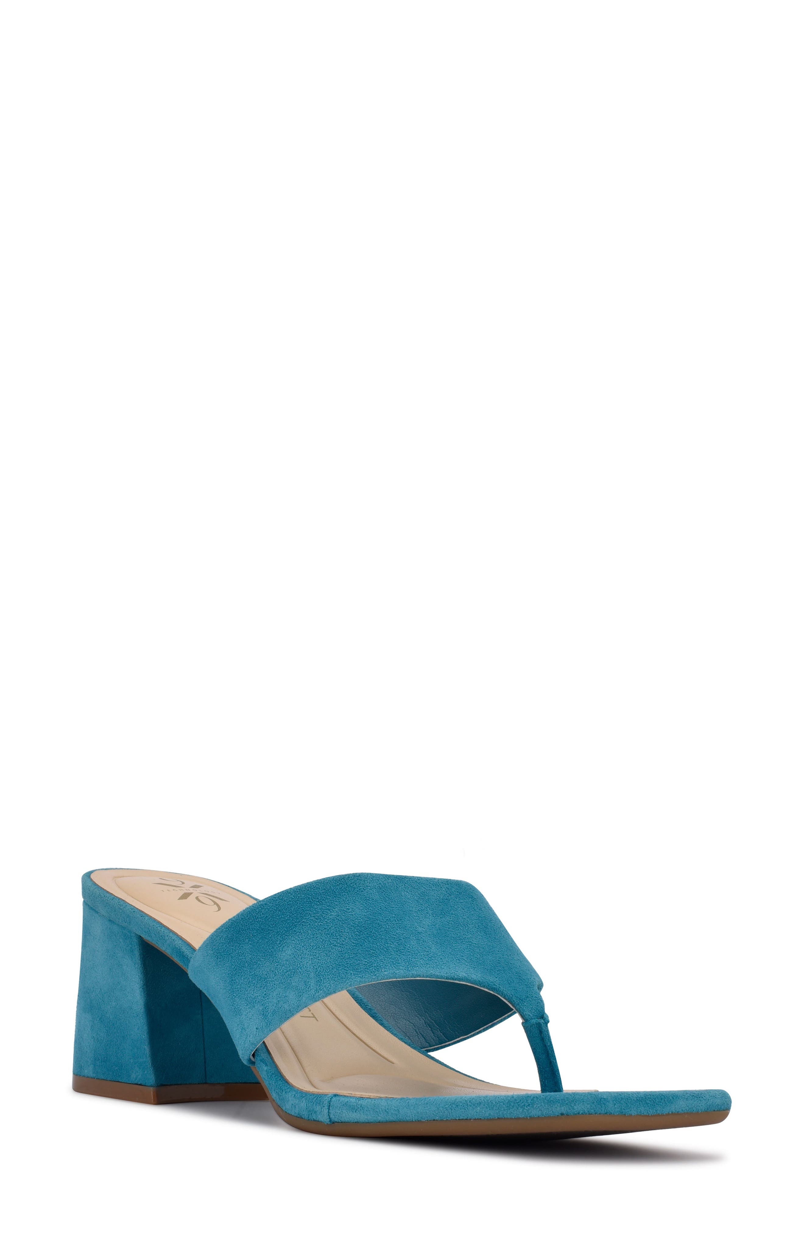 Gelina Slide Sandal, Main, color, TEAL SUEDE