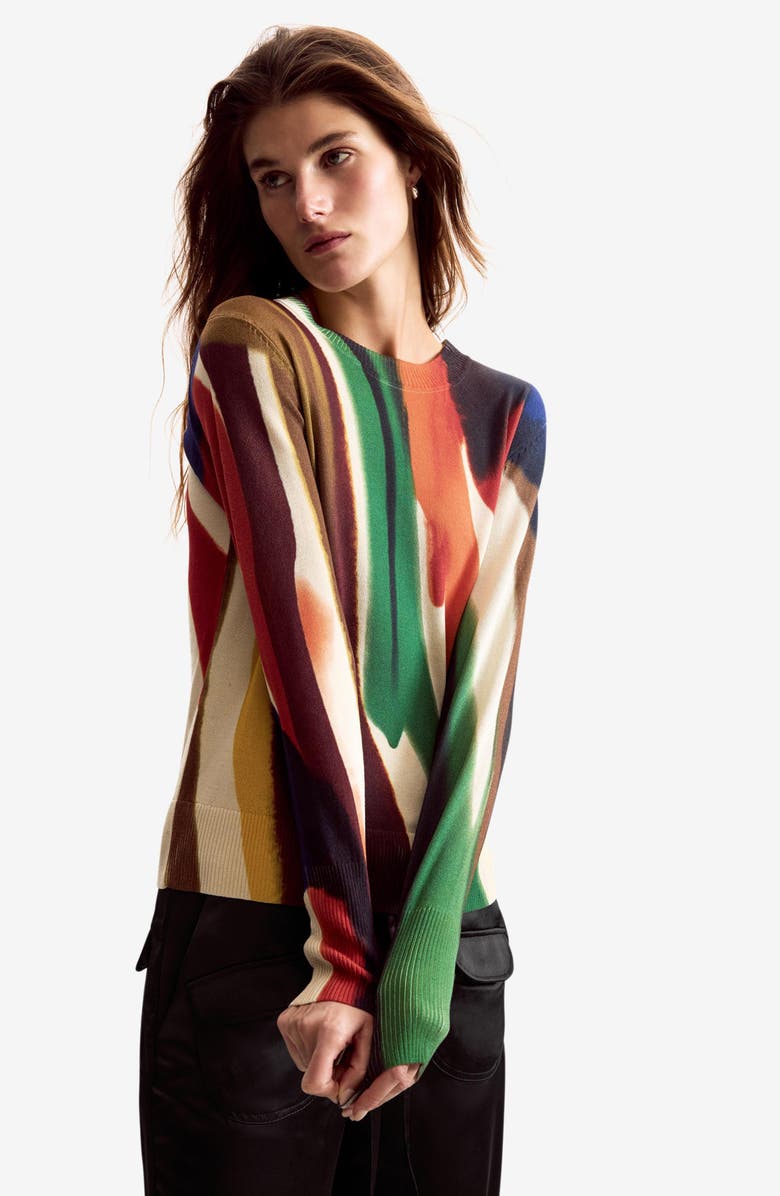 Desigual Abstract Print Thin Gauge Sweater, Alternate, color, Multi