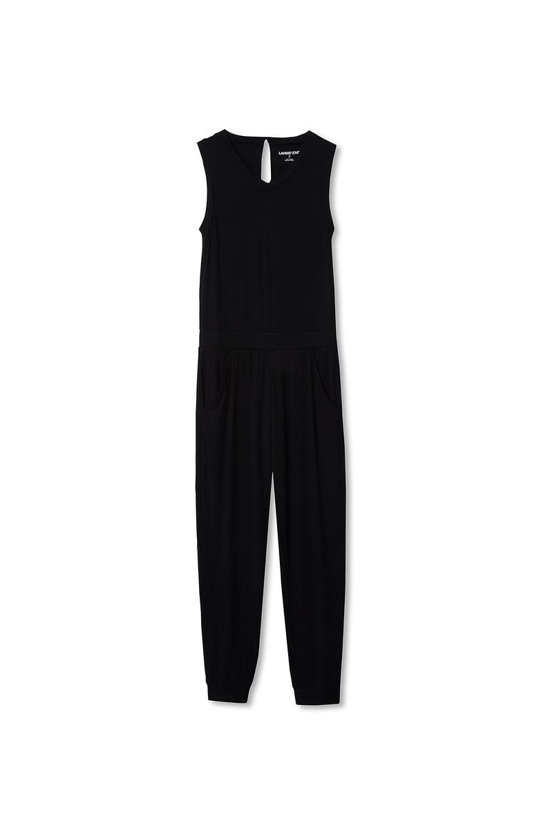 Lands' End Girls Casual Knit Jumpsuit, Main, color, Black