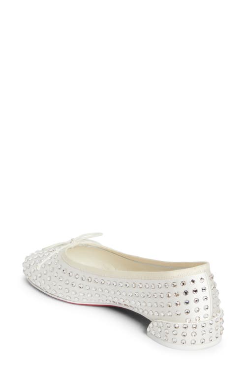 Christian Louboutin Sweetie Jane Crystal Embellished Ballerina Flat In Version Ivory