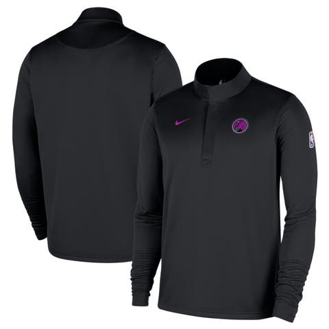 Men's Nike  Black Minnesota Timberwolves 2025/26 City Edition Remix Authentic Coaches Dri-FIT Half-Zip Pullover