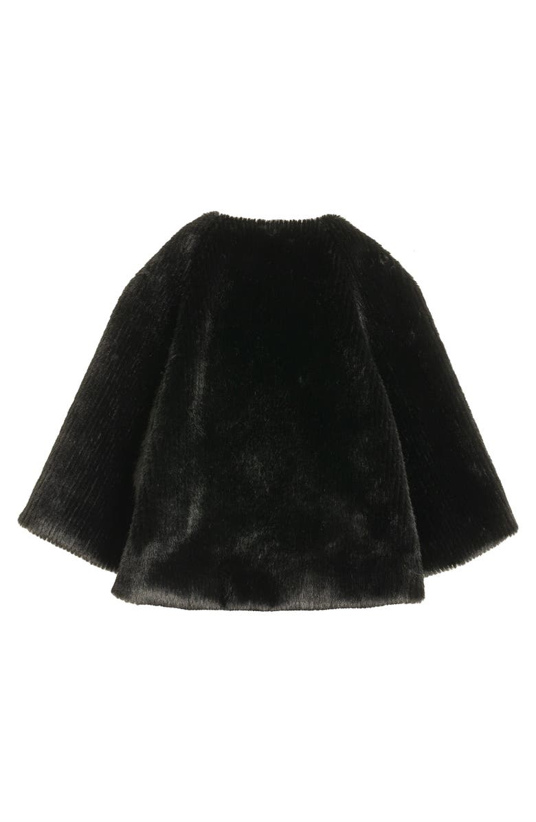 Echo Collarless Fur Jacket With Raglan Sleeves, Alternate, color, Black