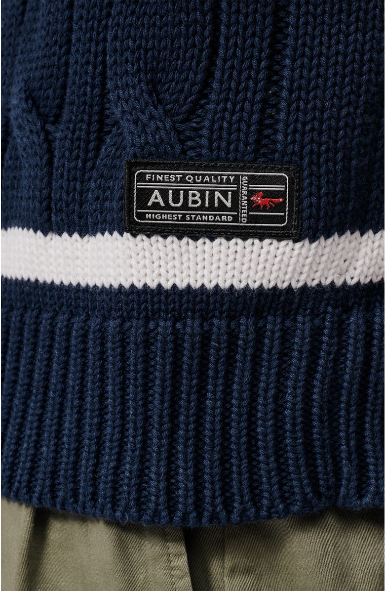 Aubin Denton Cotton V-Neck Knit Cricket Jumper, Alternate, color, Navy