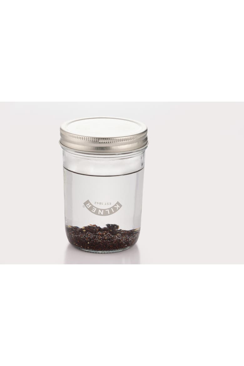 Food Prep Sprouting Set with Glass Jar and Ceramic Base, Alternate, color, Clear