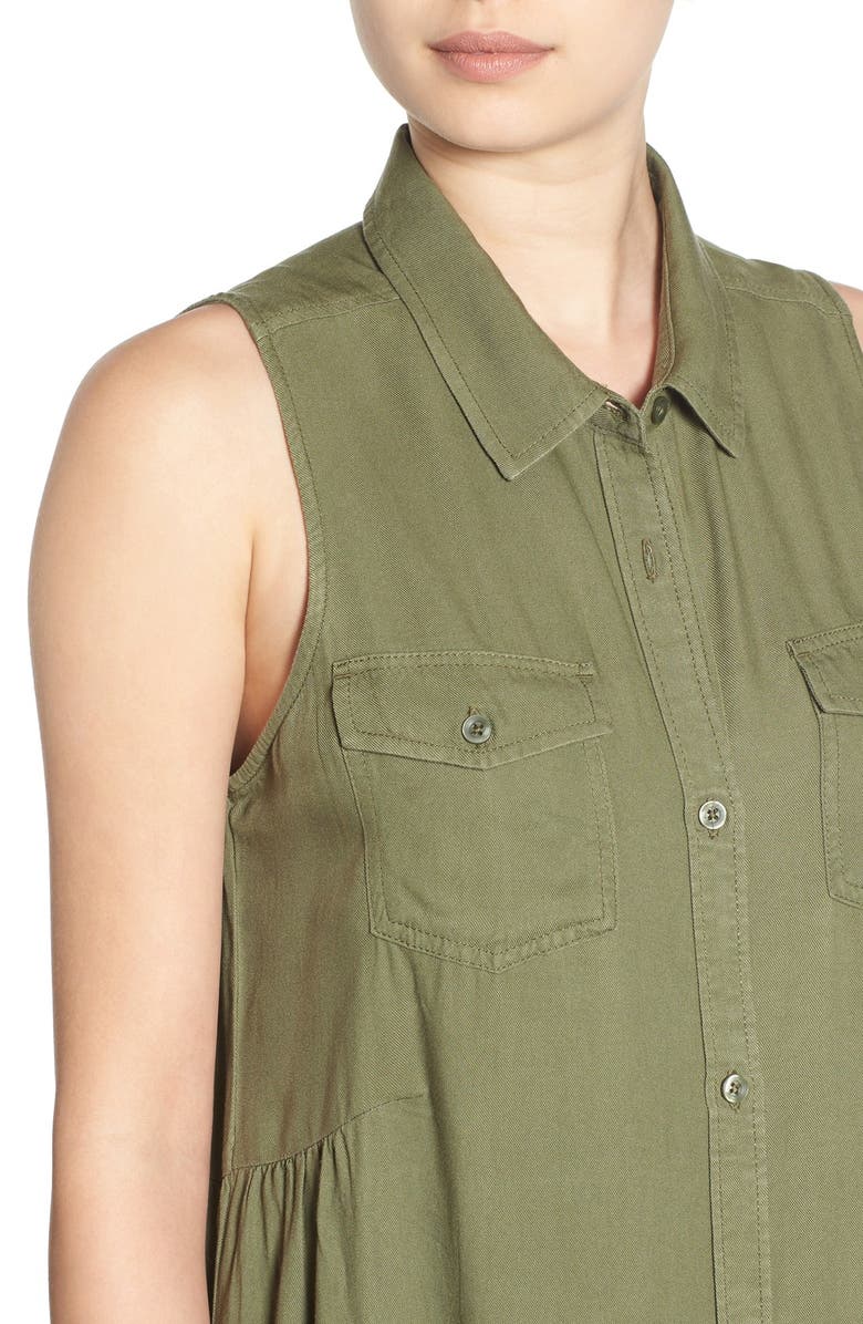 BP. Sleeveless Woven Shirtdress, Alternate, color, 