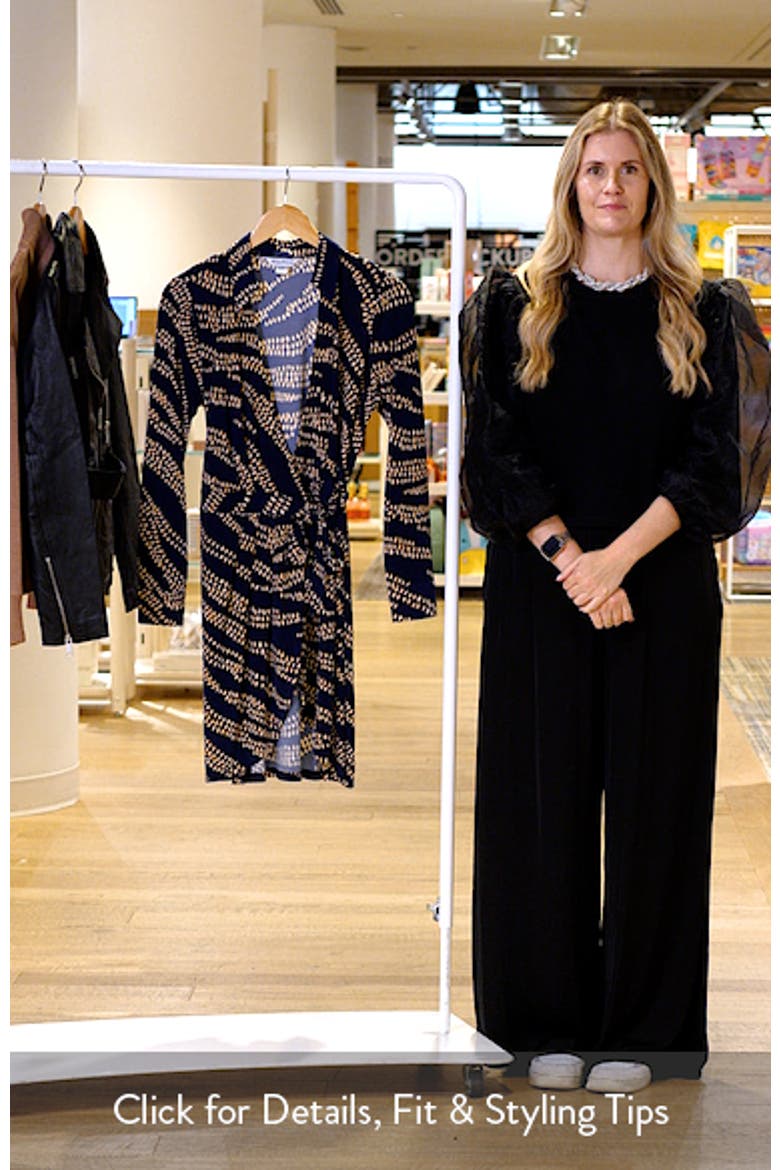 Carmela Zebra Bay Print Long Sleeve Faux Wrap Dress video
