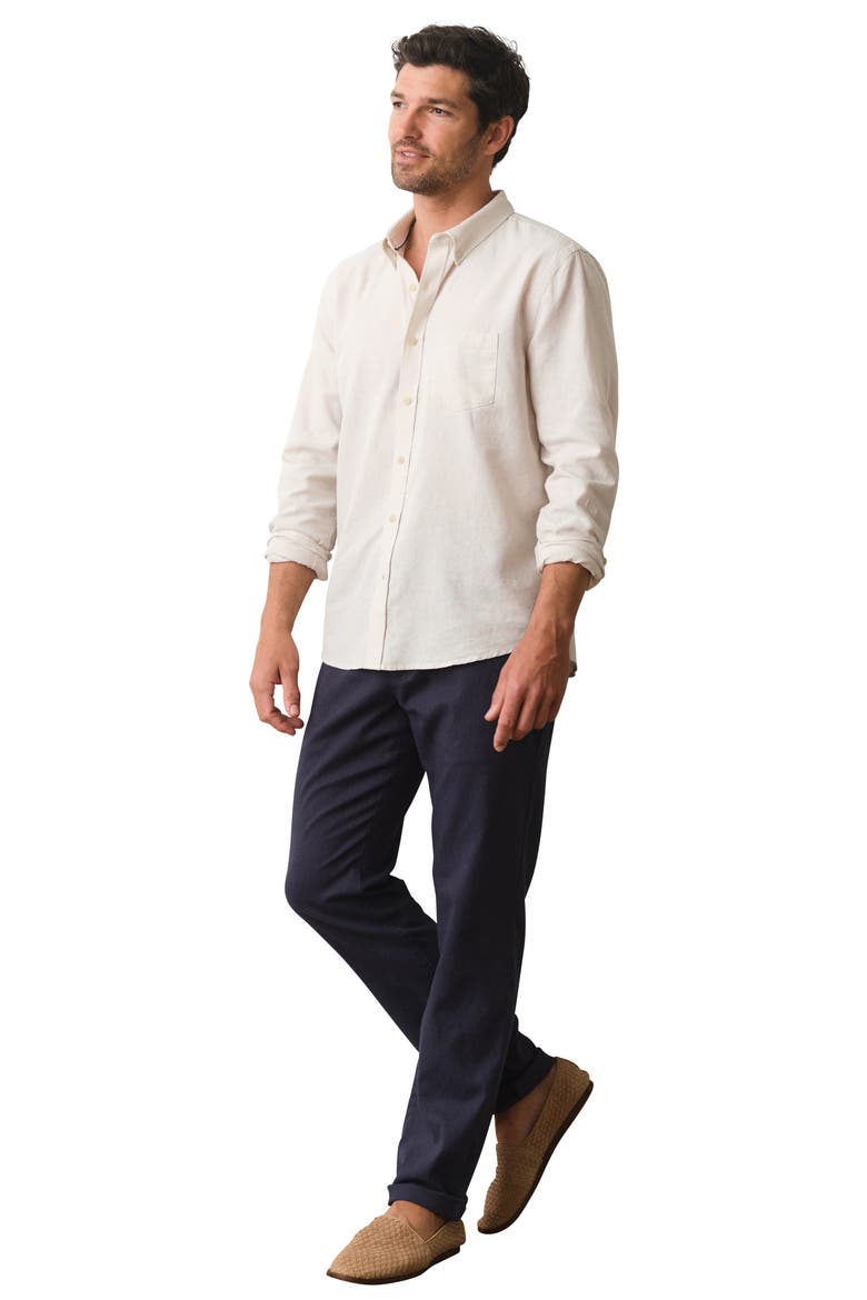 Better-than-Linen Hemp Blend Button-Up Shirt, Alternate, color, FLAX