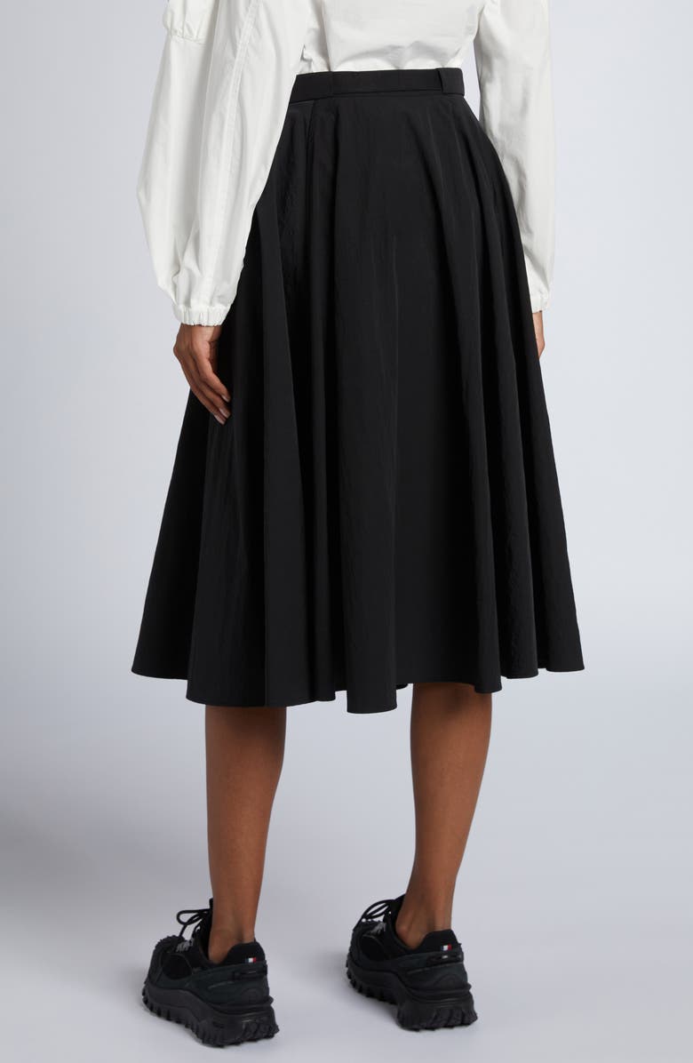 Moncler Belted Circle Skirt, Alternate, color, Black
