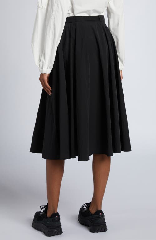 Moncler Logo-patch Belted-waist Skirt In Black