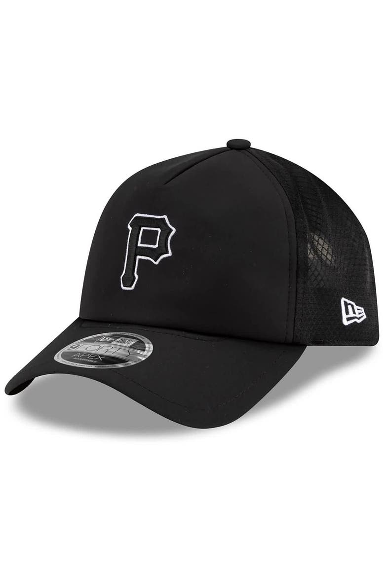 Men's New Era Black Pittsburgh Pirates 2026 Batting Practice Apex 9FORTY Adjustable Trucker Hat, Main, color, Black