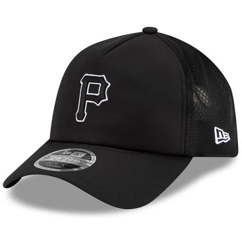 Men's New Era Black Pittsburgh Pirates 2026 Batting Practice Apex 9FORTY Adjustable Trucker Hat