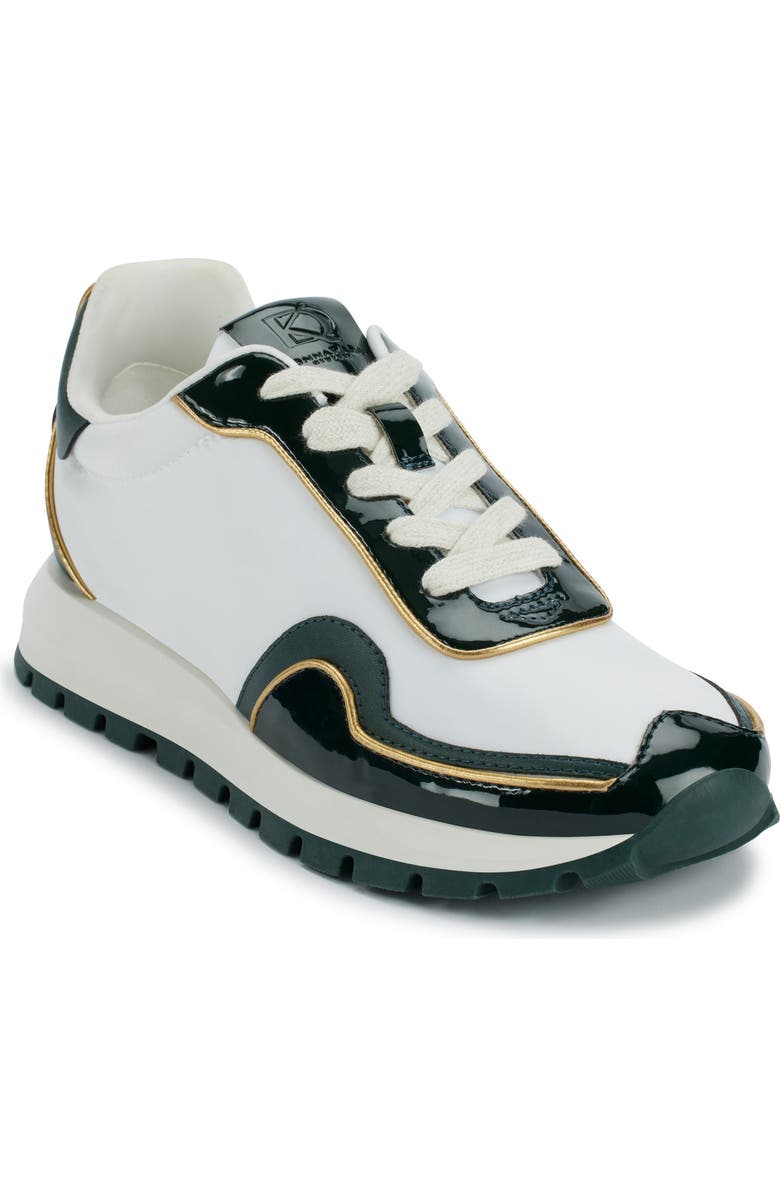 Donna Karan New York Binx Sneaker, Main, color, White/ Forest Green