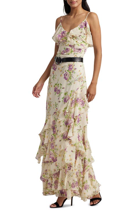 Floral Tiered Crinkled Dress