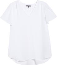 NYDJ Pleated Back Flutter Sleeve Top