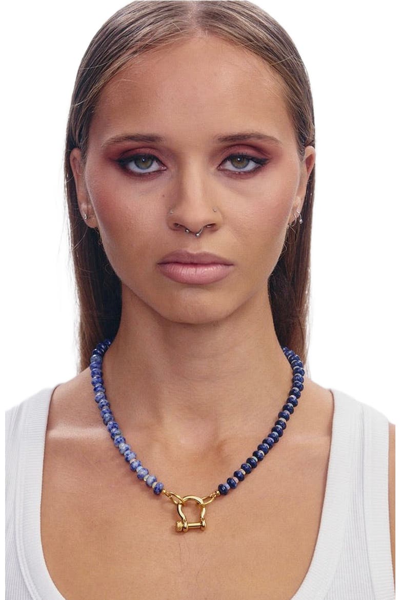 Mac Gender Inclusive Sodalite Opal Necklace, Alternate, color, Blue