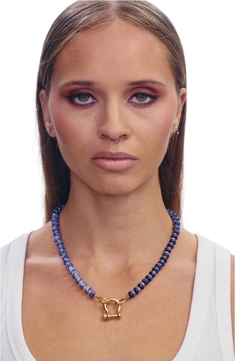SHOP SPICY DAN Mac Gender Inclusive Sodalite Opal Necklace, Alternate, color, Blue