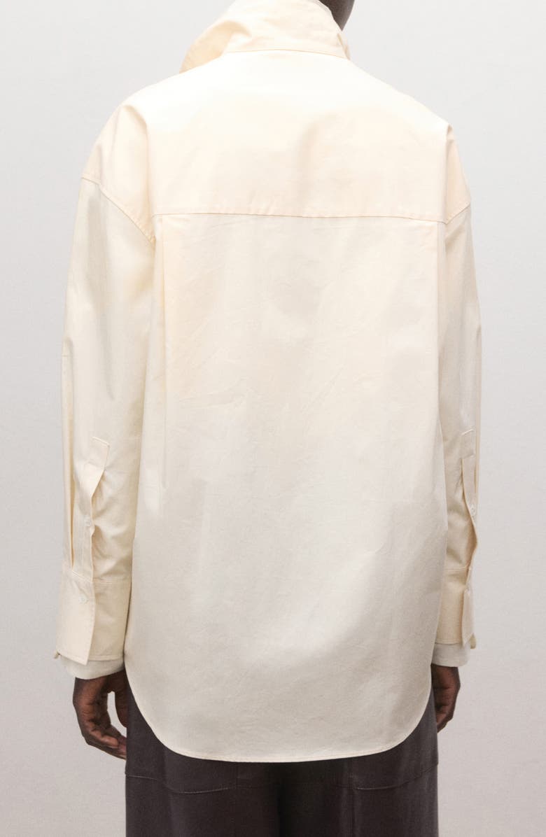 MANGO Layered Collar Button-Up Shirt, Alternate, color, Yellow