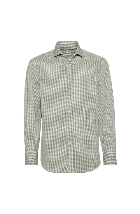 Spread collar shirt