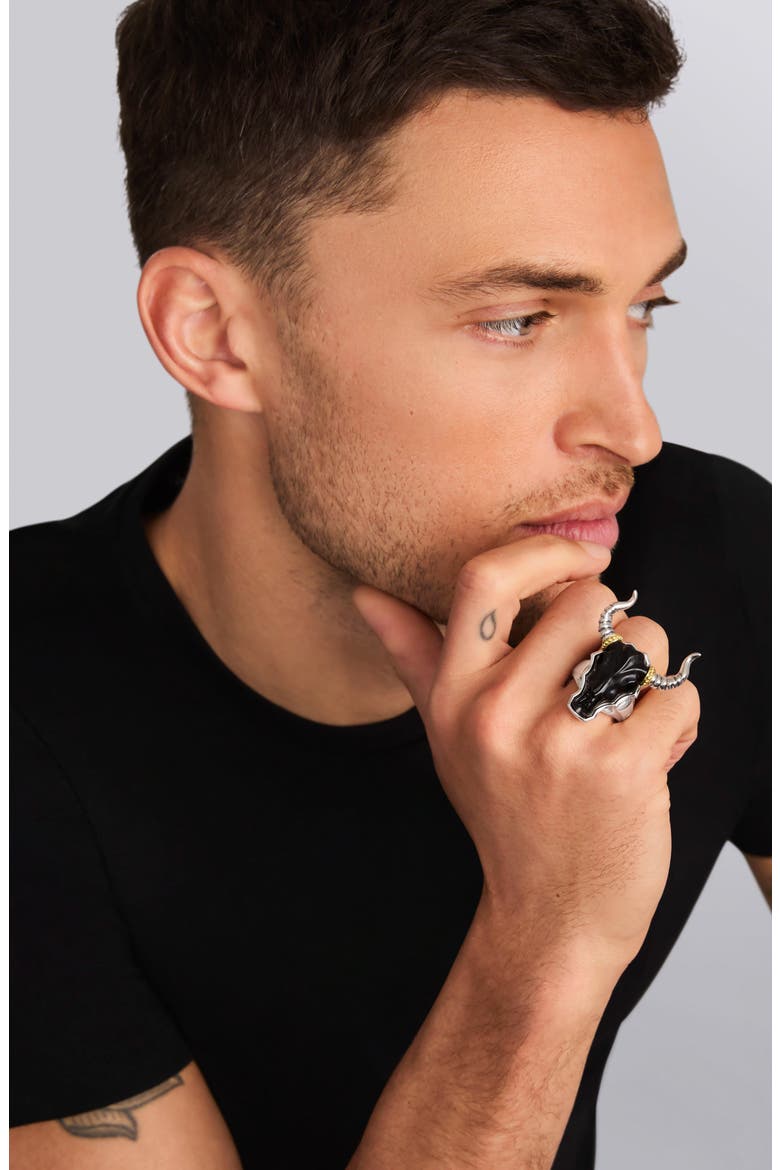 Men's Longhorn Ring, Alternate, color, TWO TONE