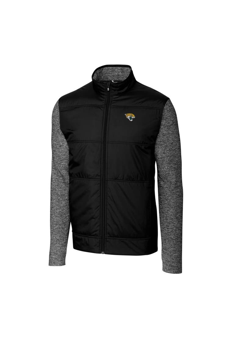 Men's Cutter & Buck Black/Charcoal Jacksonville Jaguars Stealth Big & Tall Full-Zip Jacket, Main, color, Black