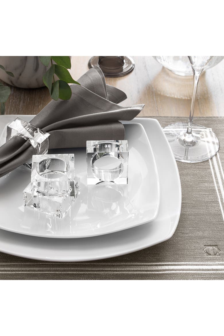 William Napkin Ring Set, Alternate, color, White - Square