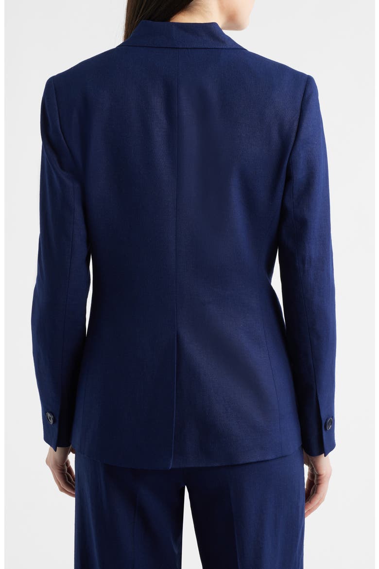 One-Button Linen Blend Blazer, Alternate, color, DISTANT MOUNTAIN