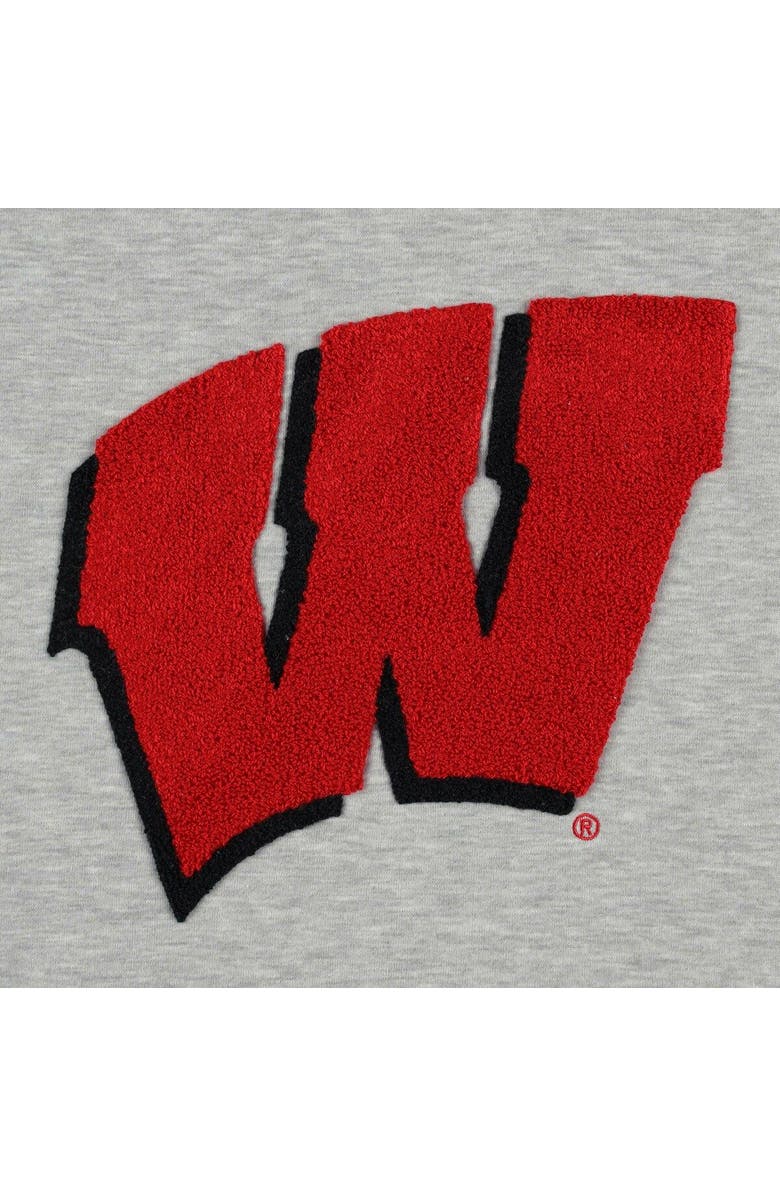 GAMEDAY COUTURE Women's Gameday Couture Ash Wisconsin Badgers In It To Win It Sporty Mock Neck Pullover Sweatshirt, Alternate, color, 
