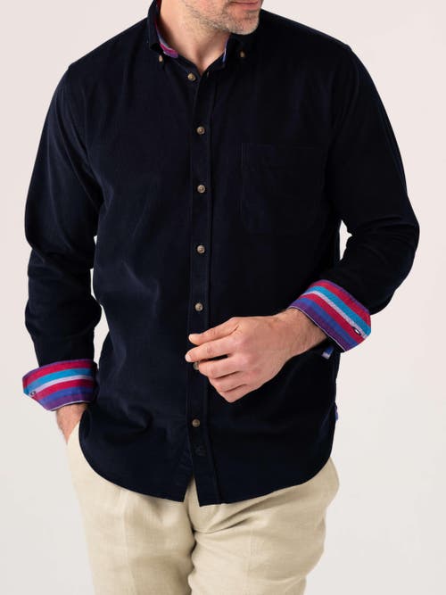 Koy Clothing Corduroy Long Sleeve Shirt in Dark Navy  product