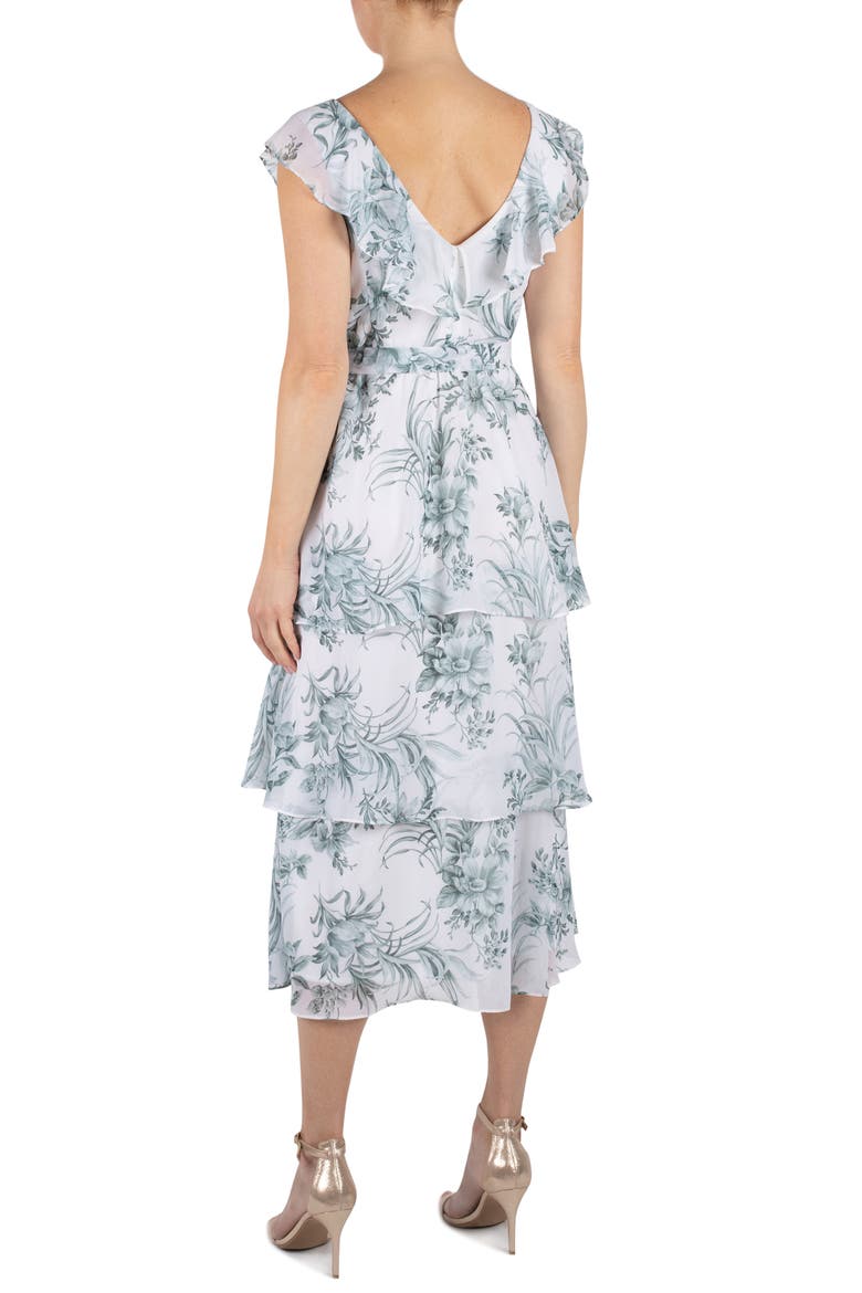 Ruffle Tiered Dress, Alternate, color, IVORY MULTI