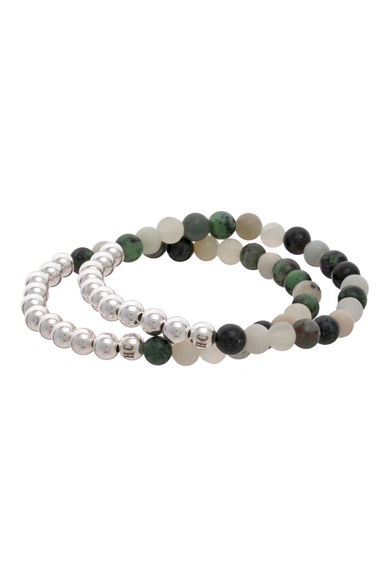 N6 Happiness/Ease Set of 2 Healer's Bracelets, Alternate, color, SILVER