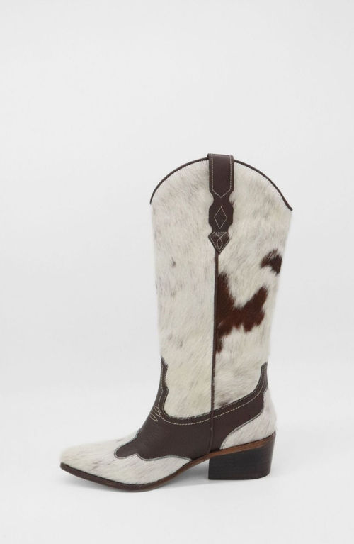 Stivali New York Nirvana Western Cowboy Boots In White/brown
