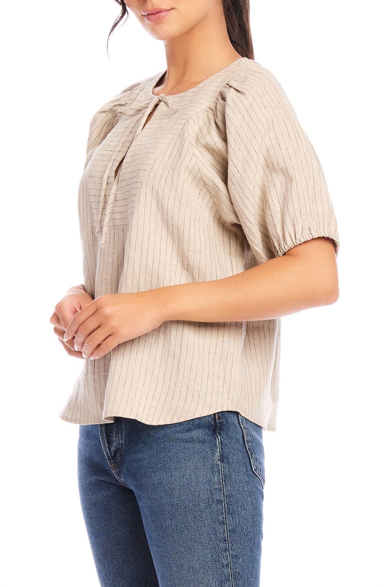 Imogen Pinstripe Puff Sleeve Top, Alternate, color, IVORY STRIPE