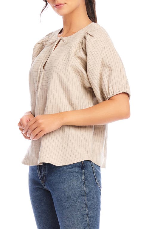 Fifteen Twenty Imogen Poof Sleeve Top In Ivory Stripe