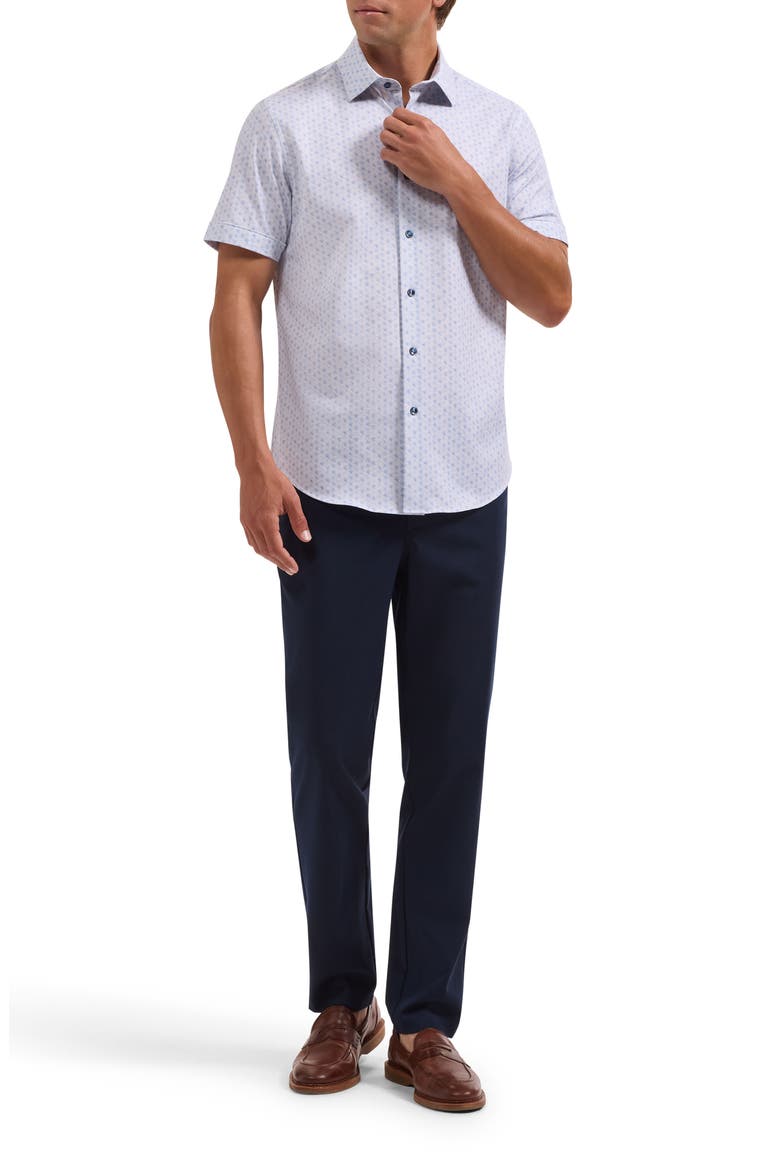 Miles OoohCotton® Dandelion Print Short Sleeve Button-Up Shirt, Alternate, color, ORCHID