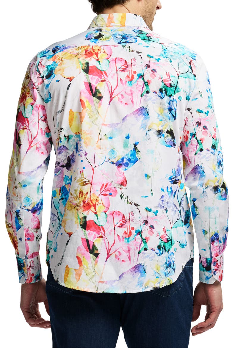 Cypremort Long Sleeve Cotton Button-Shirt, Alternate, color, WHITE MULTI