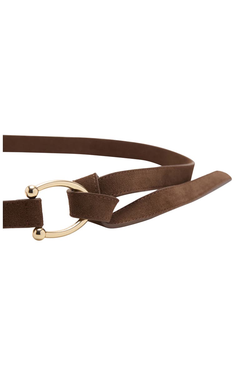 Skinny Suede Belt, Alternate, color, BROWN