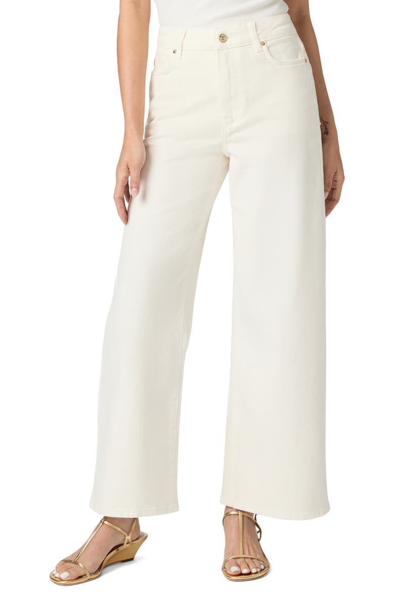 PAIGE Anessa High Waist Ankle Wide Leg Jeans, Main, color, Champagne Ecru