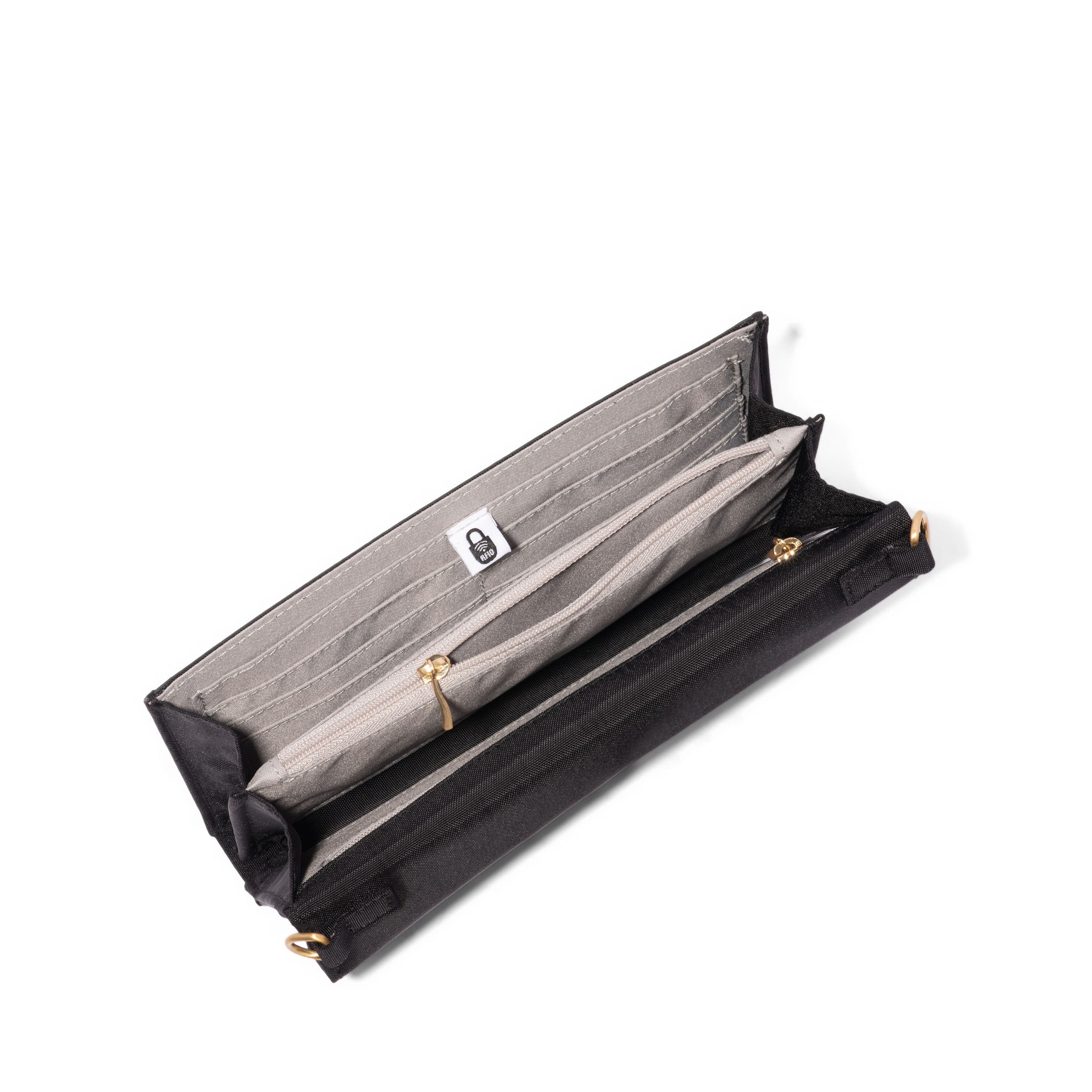 BAGGALLINI Coastal Flip Lock RFID Phone Wallet Crossbody Bag, Alternate, color, Black With Gold Hardware