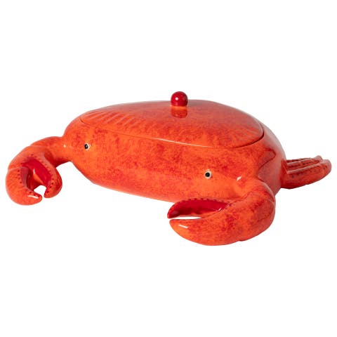 Summer Bliss  Faience crab jar