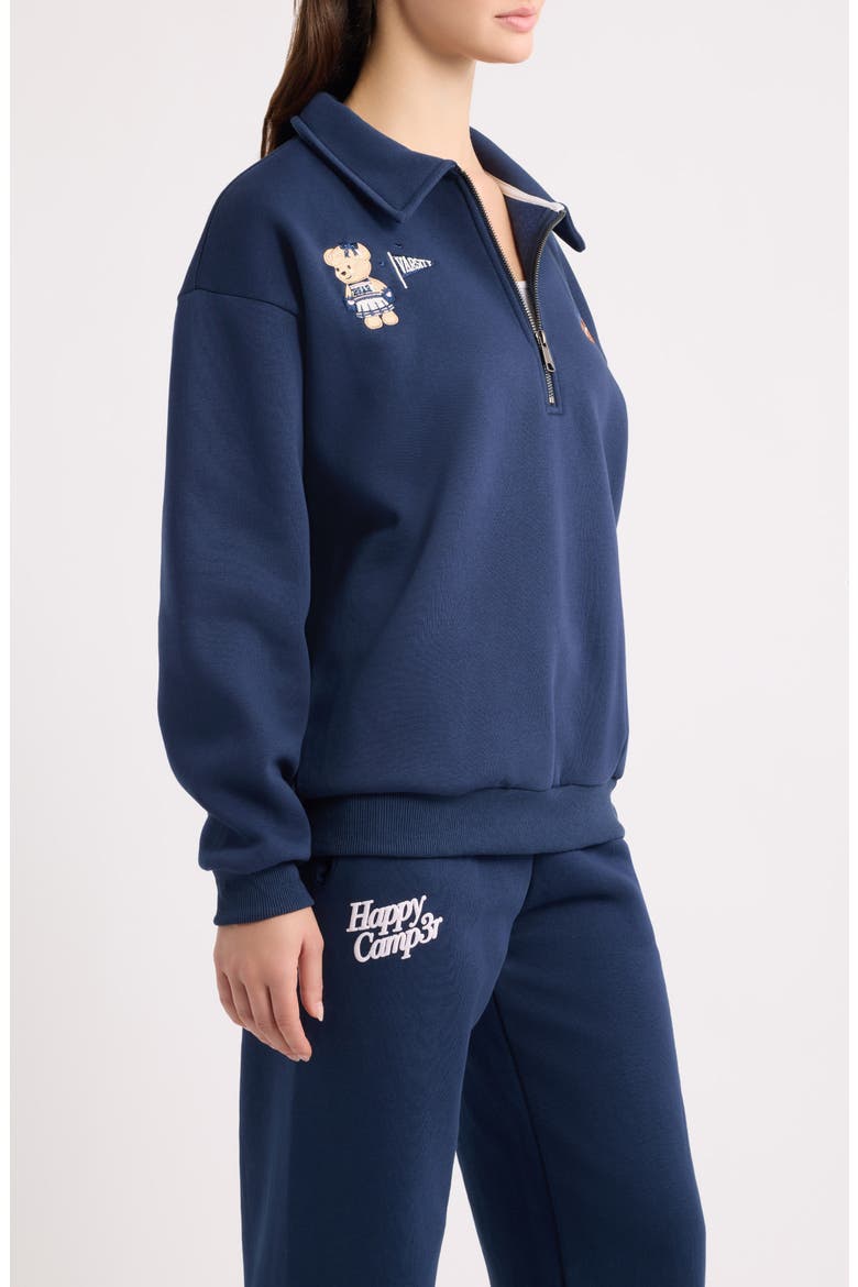 Varsity Graphic Quarter Zip Pullover, Alternate, color, NAVY