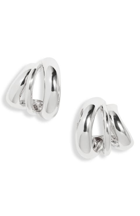 Curved Triple Hoop Earrings