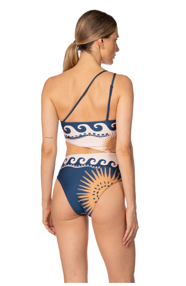 KIBYS Sacred Sun Hannah Cobalt Trikini One Piece, Alternate, color, Navy Blue Print