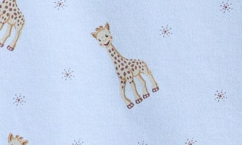 Kissy Kissy Kids' Sophia La Giraffe Print Fitted Two-piece Pajamas In Blue