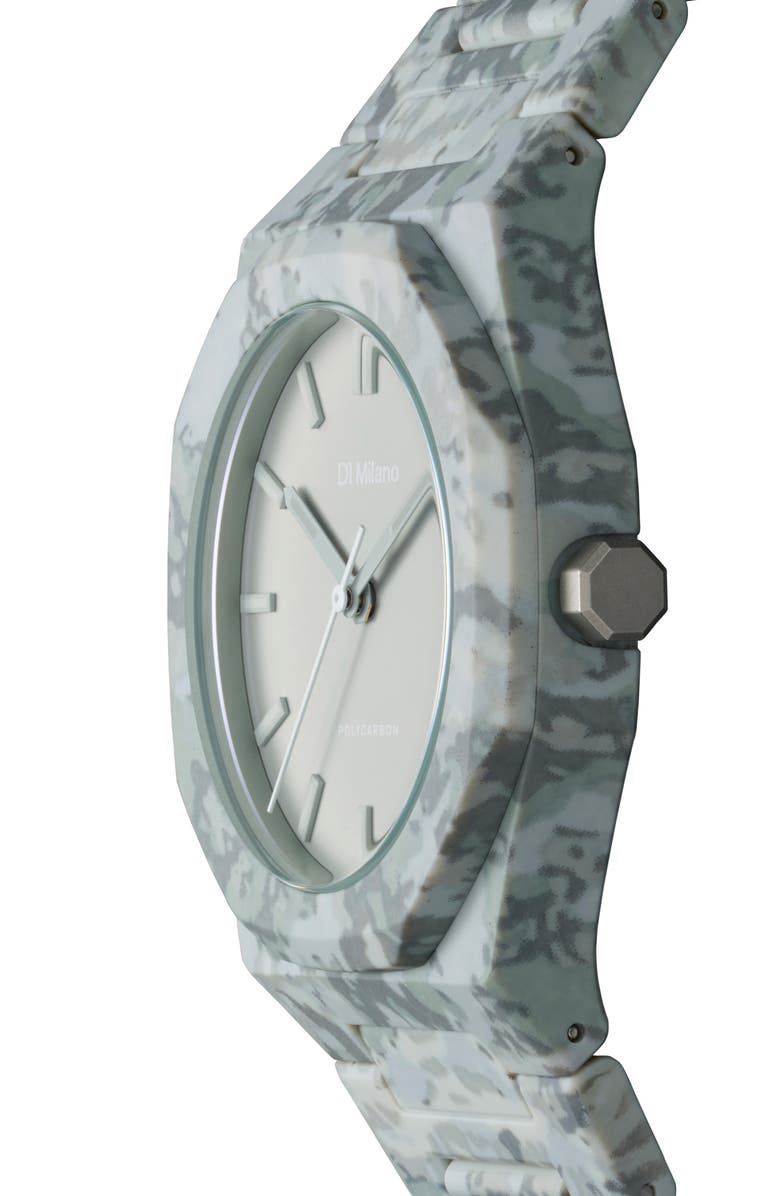 D1 Milano Camo Polycarbon Bracelet Watch, 40.5mm, Alternate, color, Grey Camo