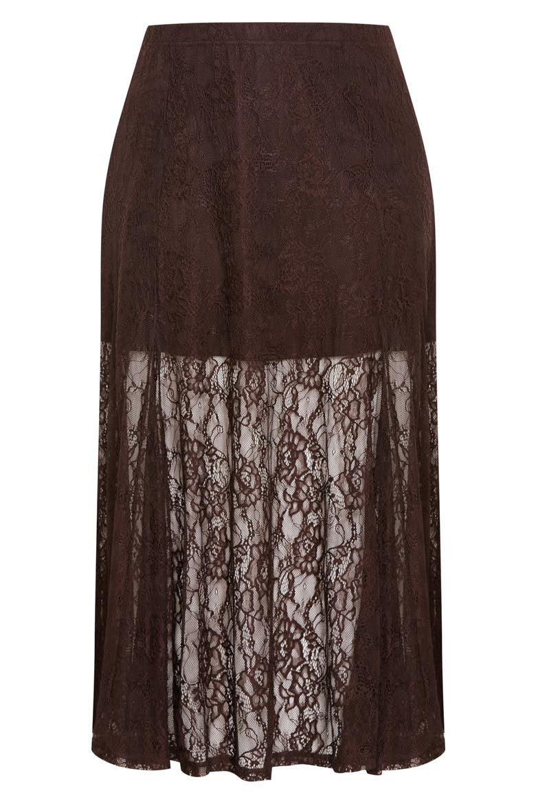 Lace Maxi Skirt, Alternate, color, CHOCOLATE