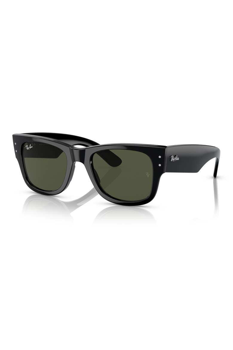 Mega Wayfarer 52mm Square Sunglasses, Alternate, color, BLACK