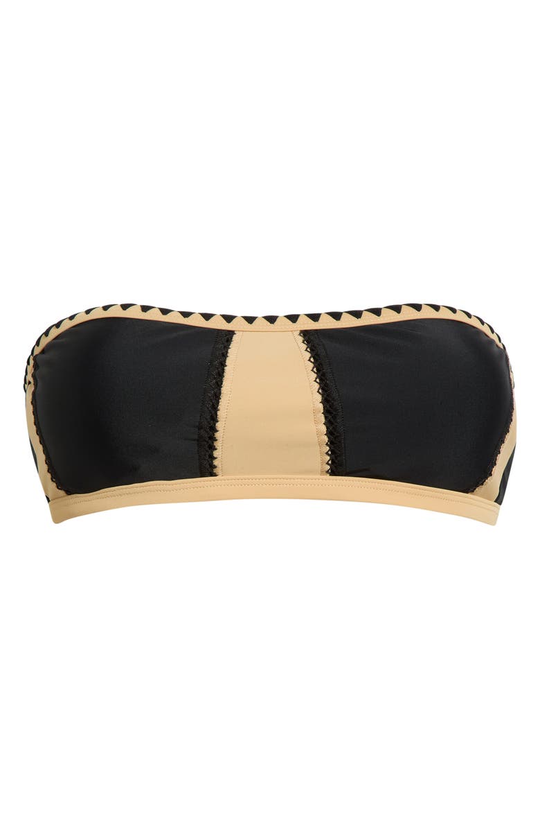 Ramy Brook Leanna Bandeau Bikini Top, Alternate, color, Black Colorblock