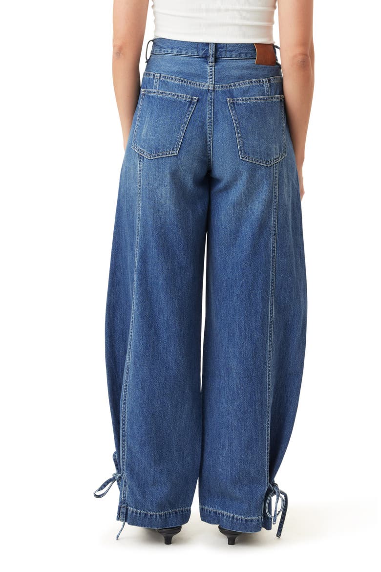 Relaxed High Waist Barrel Leg Jeans, Alternate, color, STORM